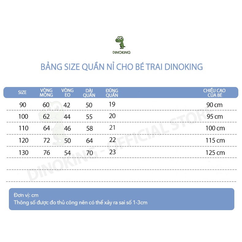 Quần nỉ bé trai DINOKING Quần dài thu đông cho bé trai bo gấu phong cách Hàn Quốc Jogger cho trẻ em 2 - 8 tuổi QD04