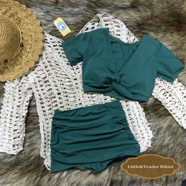 Bikini tay lửng quần gen cạp cao