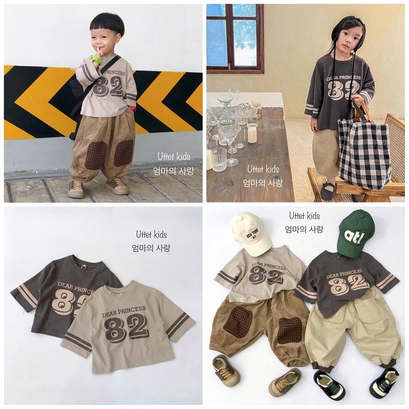 ÁO THUN TAY DÀI FORM RỘNG 82 DÀNH CHO BÉ GÁI VÀ BÉ TRAI