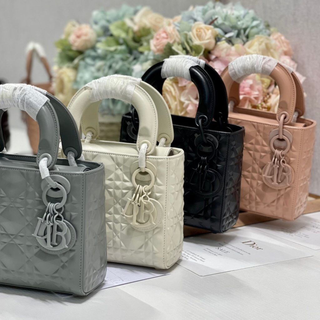 Túi dio.r vân 3 ô kim cương bản 2 quai Túi đi ô lady 3 ô hàng super full box size 17 - ZENI.STORE
