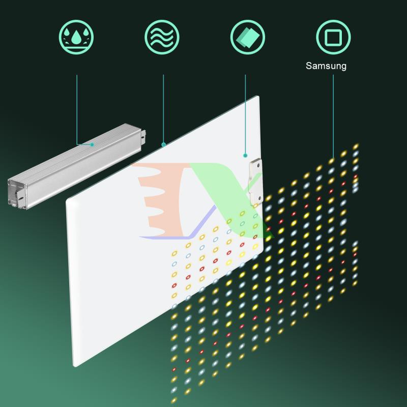 Đèn trồng cây Lượng tử QBC600, Led grow lights chip Samsung 600W, Đèn trồng rau trong nhà