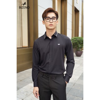 Áo sơ mi nam dài tay phối dd cổ áo+thêu ong trước ngực