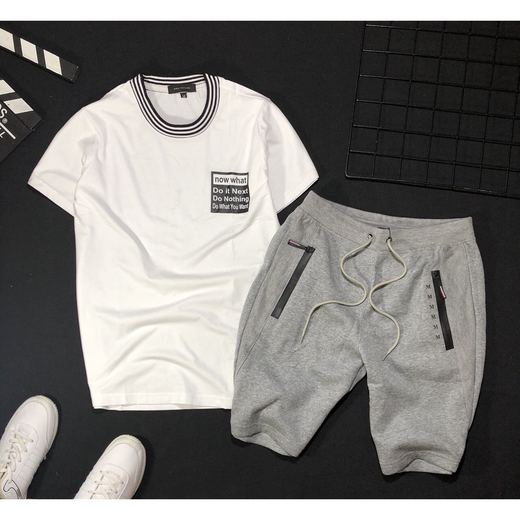 Set đồ bộ quần áo thun nam 💖FREESHIP💖 Áo Thun phối viền cổ cực đẹp - Fivestarsrating shop