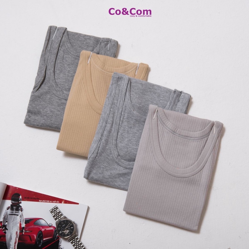 May Ô Nam Áo Ba Lỗ Nam Cotton Tăm Cao Cấp Co&amp;Com ALN8169 Mềm Êm Co Giãn Thoải Mái