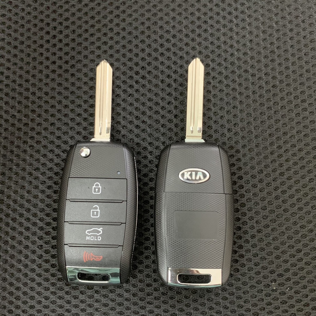 Vỏ Chìa Khóa Gập Thông Minh Dùng Cho Xe KIA 4 Nút Bấm [Màu Đen]