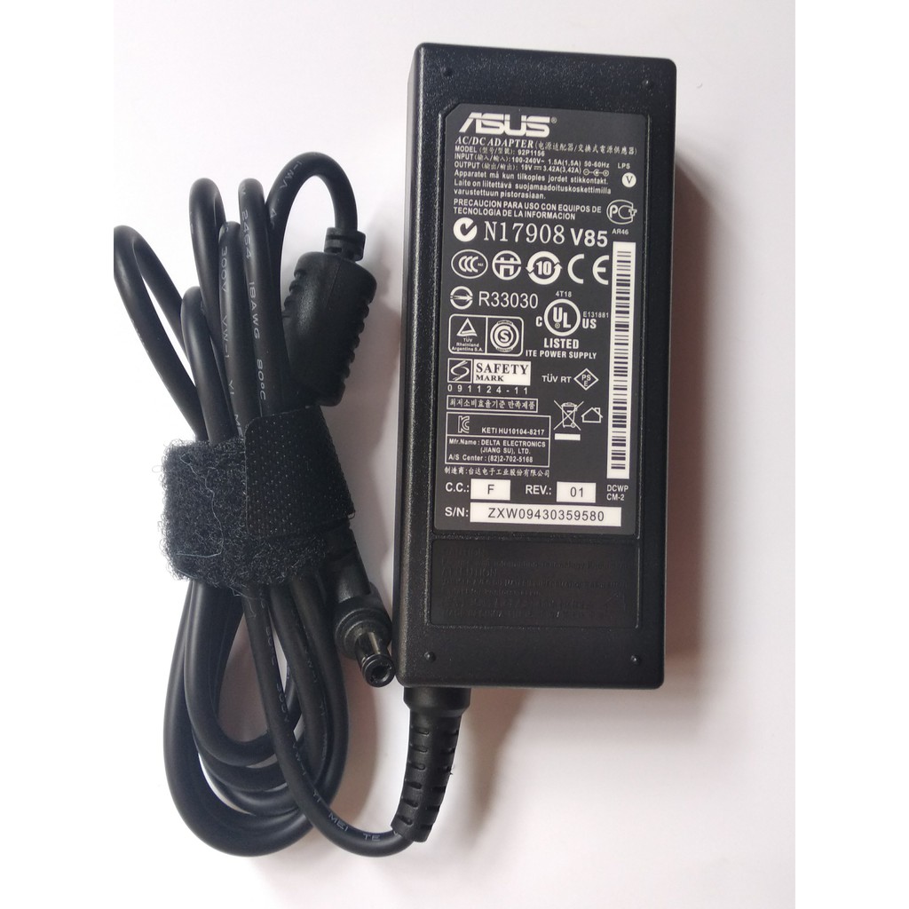 Sạc Laptop Asus 19V – 3.42A – 65W chân thường (ADAPTER ASUS 19V-3.42A) loại tốt + Kèm dây nguồn