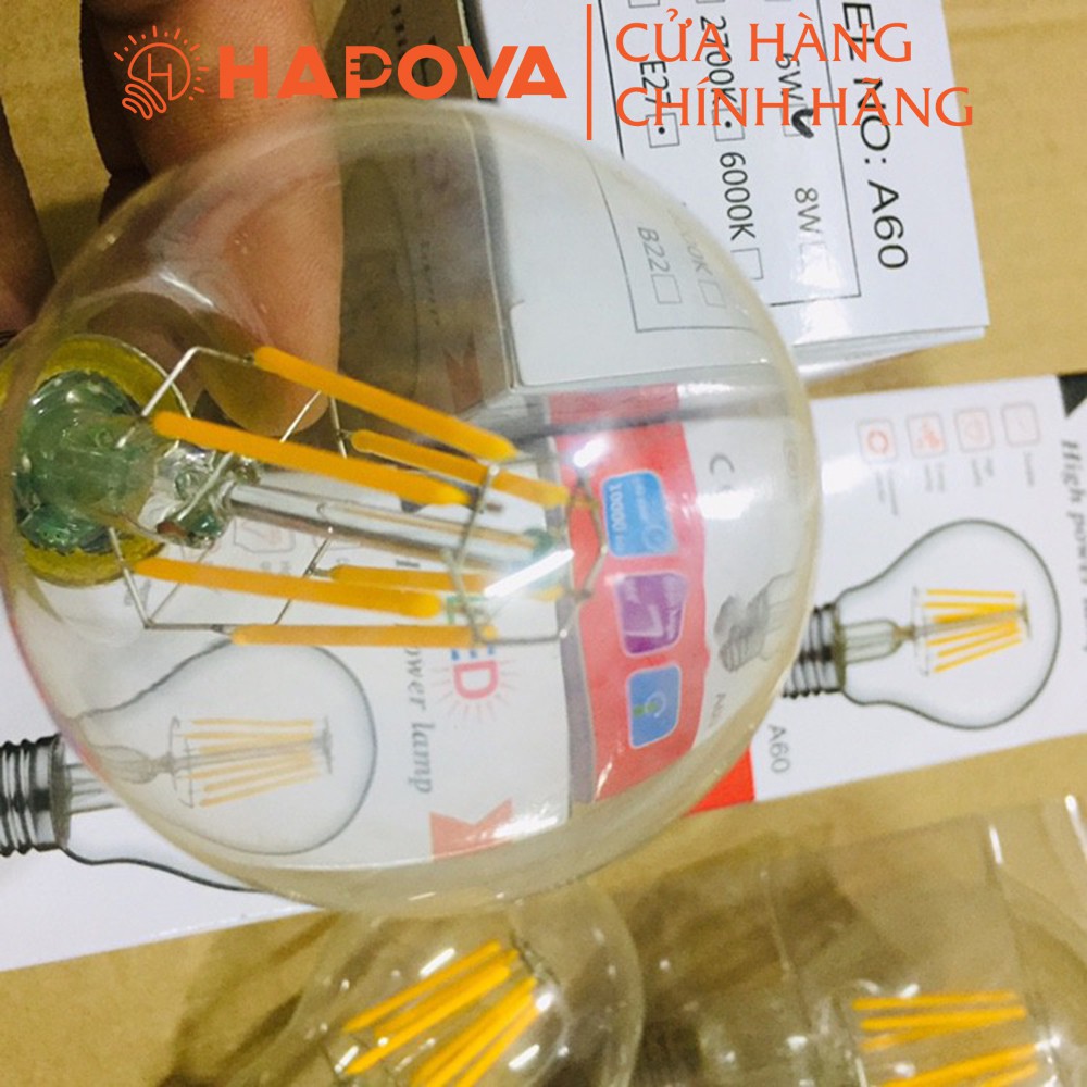 Bóng đèn led trang trí A60 HAPOVA MONSK Ánh sáng vàng