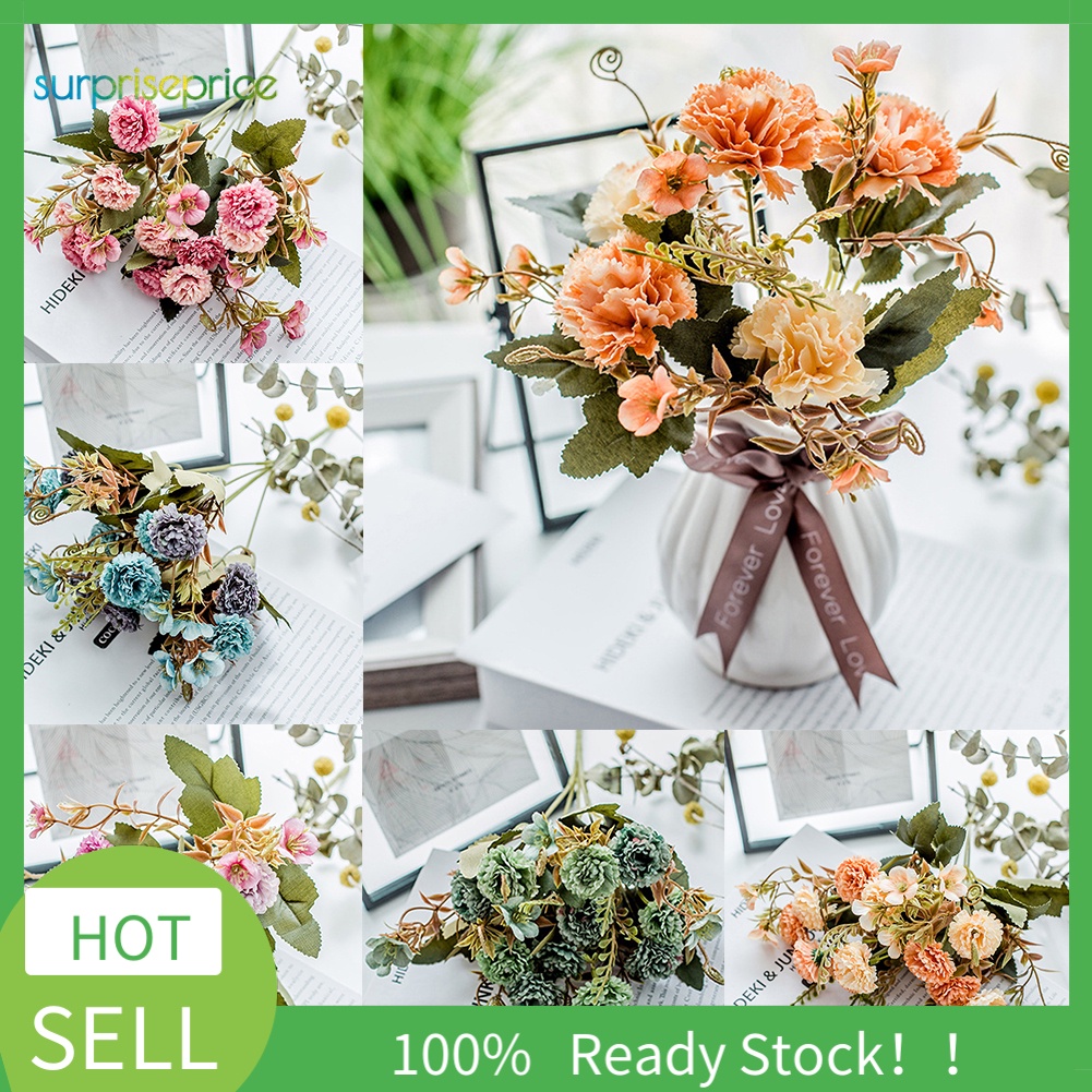 1 Nhánh Hoa Cẩm Chướng Nhân Tạo Trang Trí Nhà Cửa / Tiệc Cưới Diy