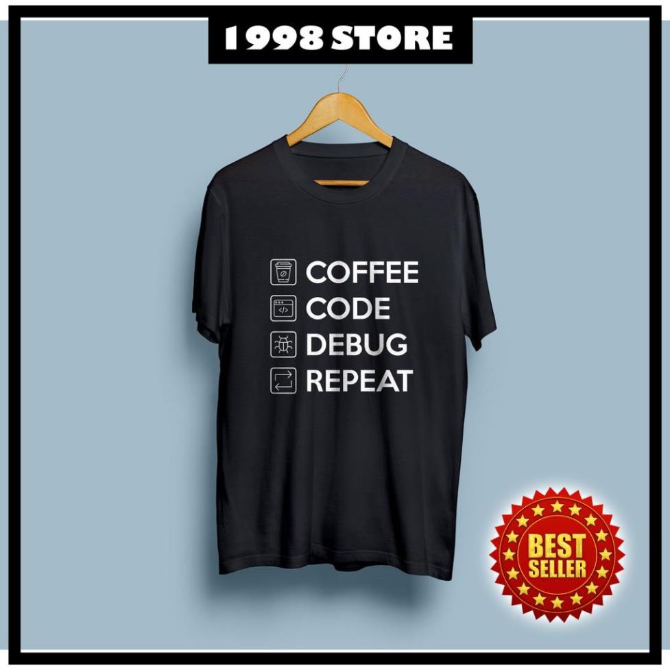 HOT🔥 Áo Phông Coffee Code Debug Repeat mẫu mới cực chât độc đẹp giá TỐT