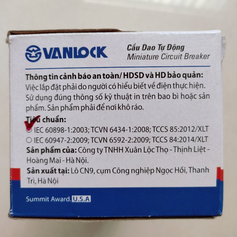 Cầu dao tự động , MCB , CB 2P dòng cắt 4,5kA SINO PS45N