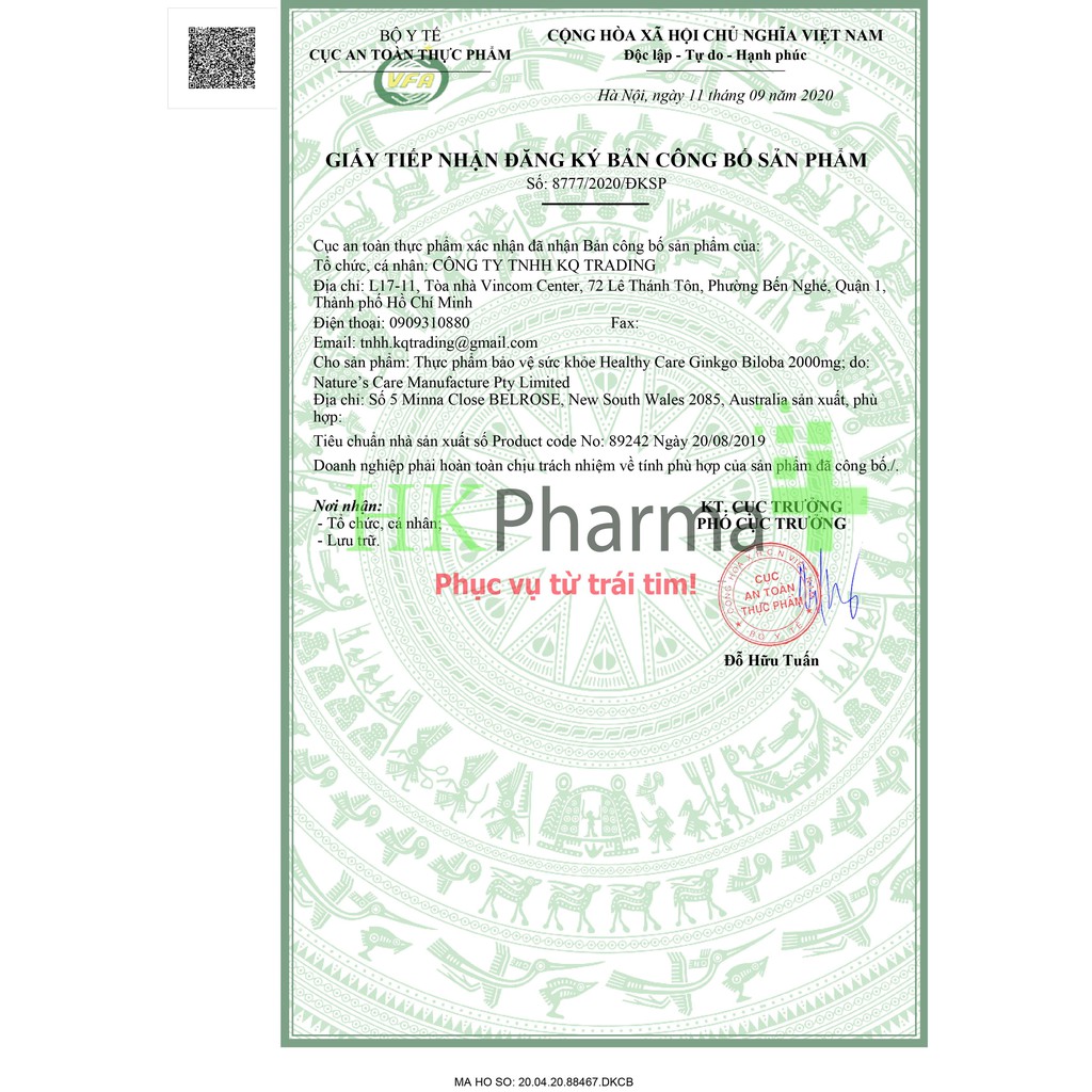 Viên Bổ Não Healthy Care Ginkgo Biloba 2000 - Hộp 100 viên