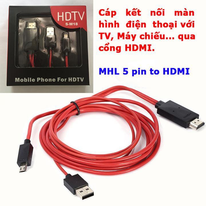 Cáp chuyển MHL Micro USB to HDMI Cable Mirror Mobile Device to HDTV