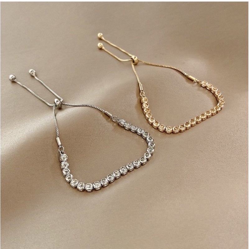 VÒNG TAY, LẮC TAY DÂY RÚT ĐÍNH ĐÁ ZICRON CAO CẤP THANH LỊCH MIIHU