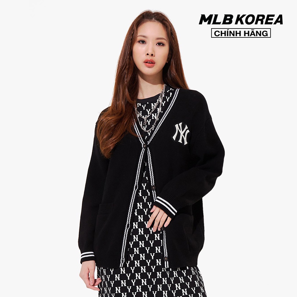 MLB - Áo khoác cardigan phom suông cổ V Basic Big Logo 3AKCB0121-50BKS