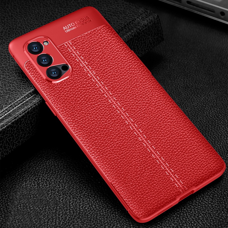 Ốp điện thoại silicon phối da sang trọng cho OPPO Reno4 Reno4 Pro 5G