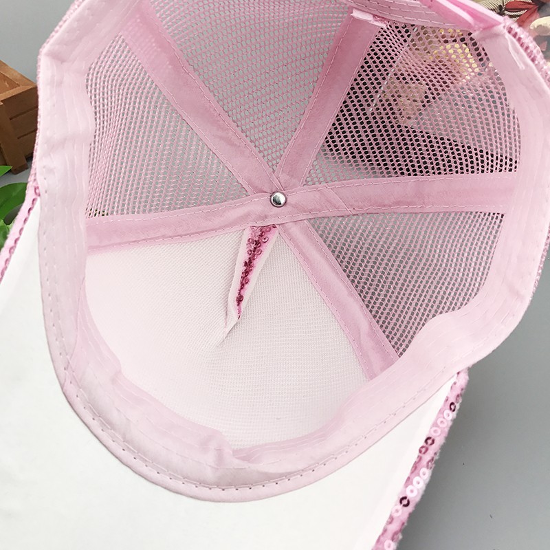 Mũ lưỡi trai đính kim sa lấp lánh thời trang cho trẻ em