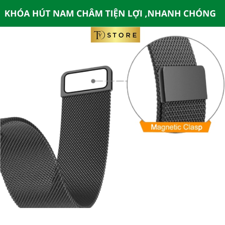Dây kim loai, dây Milanese , dây thép lưới size 20mm/ 22mm cho Samsung Watch Active , Galaxy Watch 42mm.....
