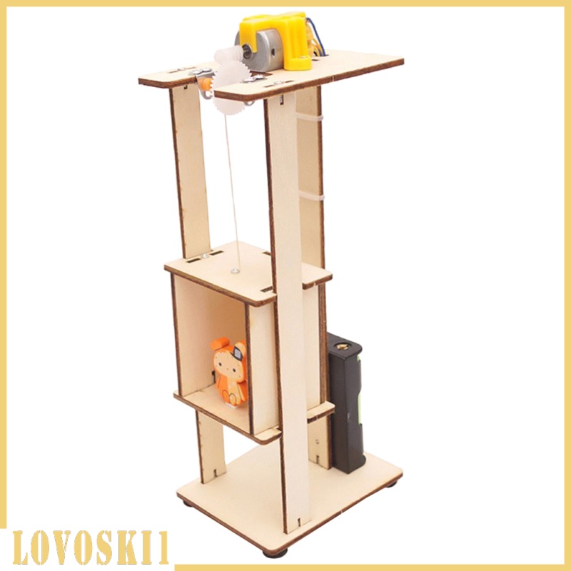 [LOVOSKI1]Assemble DIY Electric Lift Kids Science Toys Physic Experiment Elevator Assembly