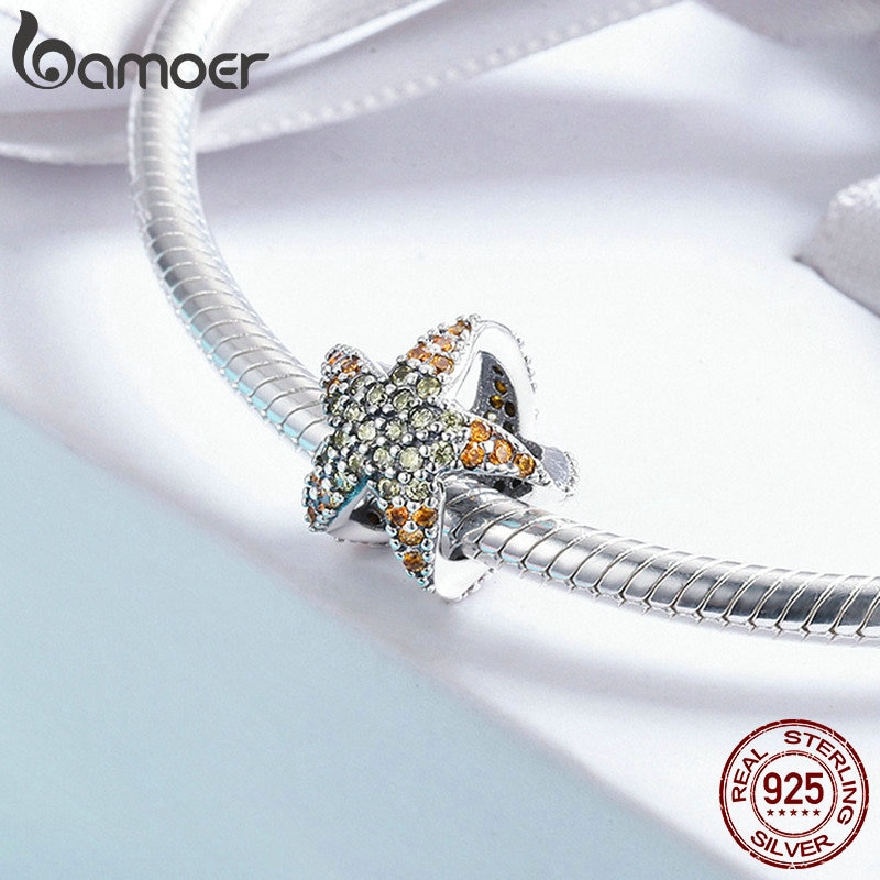 Hạt Phụ Kiện Bamoer SCC586 Hình Sao Biển Bắt Mắt Xỏ Vòng Tay Trang Trí