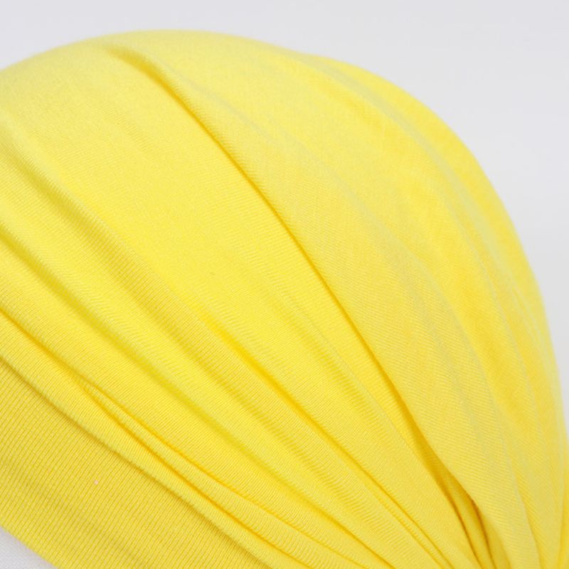 Mũ Turban Cotton Mềm Mại Màu Trơn Xếp Nếp Nhăn Cho Bé Sơ Sinh