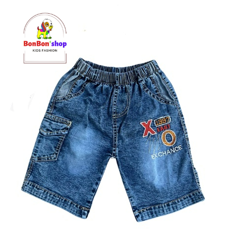 quần jean lửng và jean đùi bé trai vải mềm co giãn nhẹ, không phai màu size 12-20kg