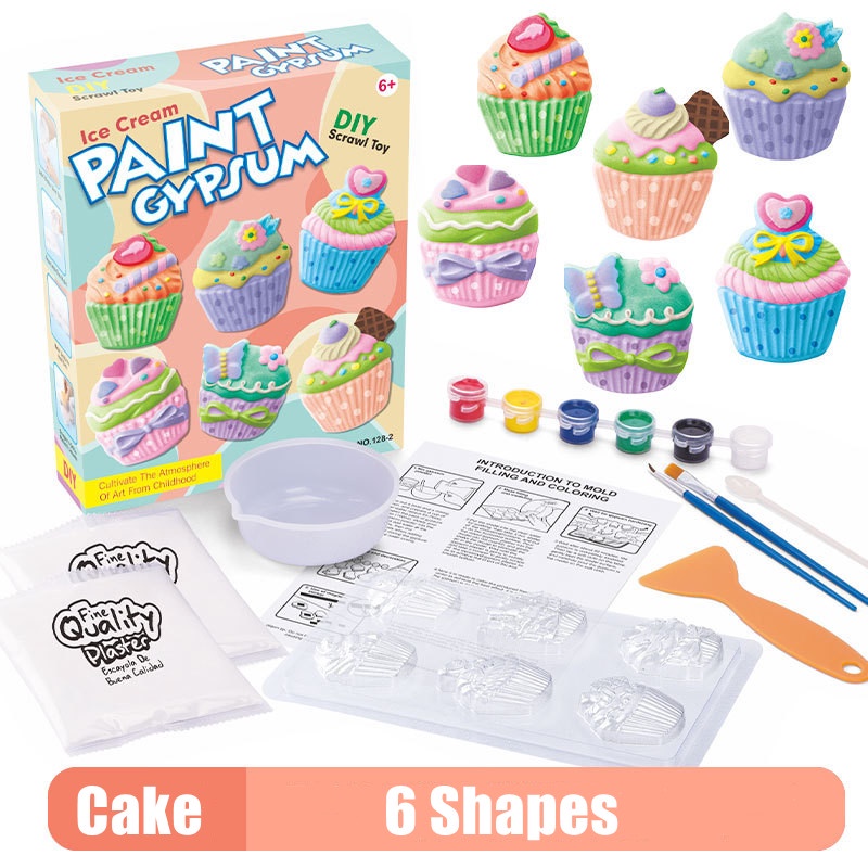 SABUY Tự làm Sơn Thạch cao Búp bê Trẻ em Tranh Vẽ Mô hình Thạch cao Đồ chơi