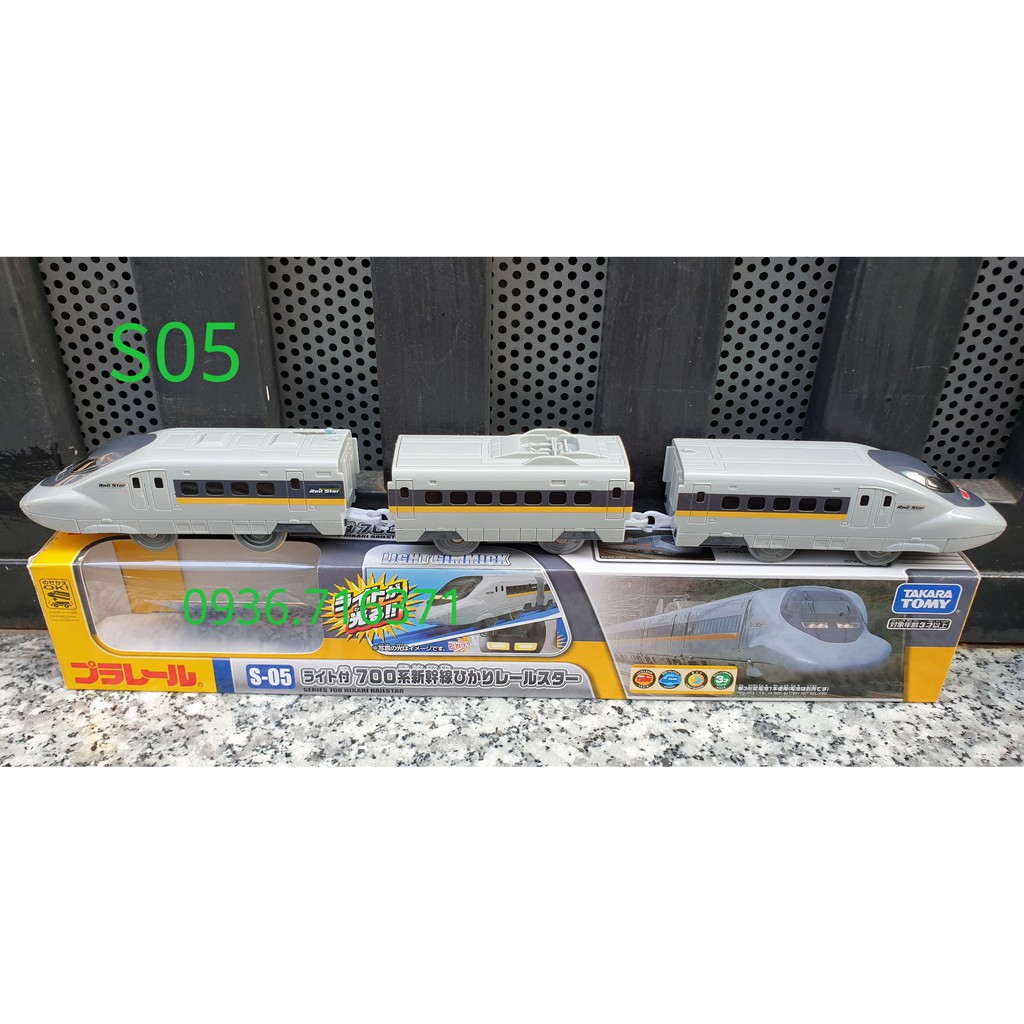 Mô hình tàu hỏa chạy pin Takara tomy  có đèn, S05 (tàu to, có 3 toa)