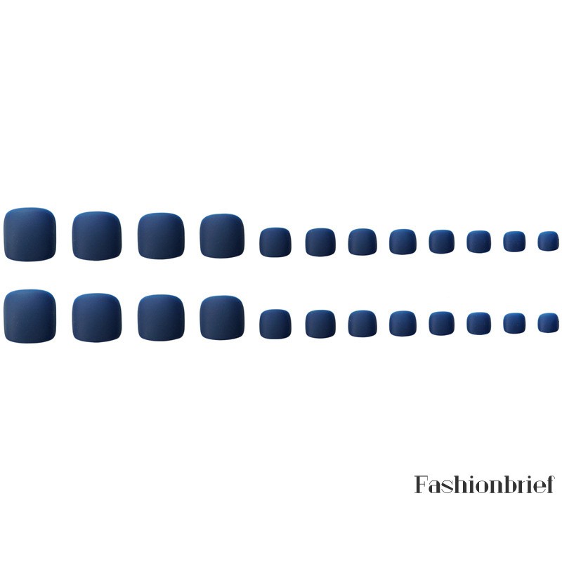 Set 24 Móng Chân Giả Màu Xanh Dương