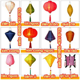 Đèn Lồng Hội An đầy đủ kiểu dáng kích thước và màu sắc vải gấm lụa cao cấp