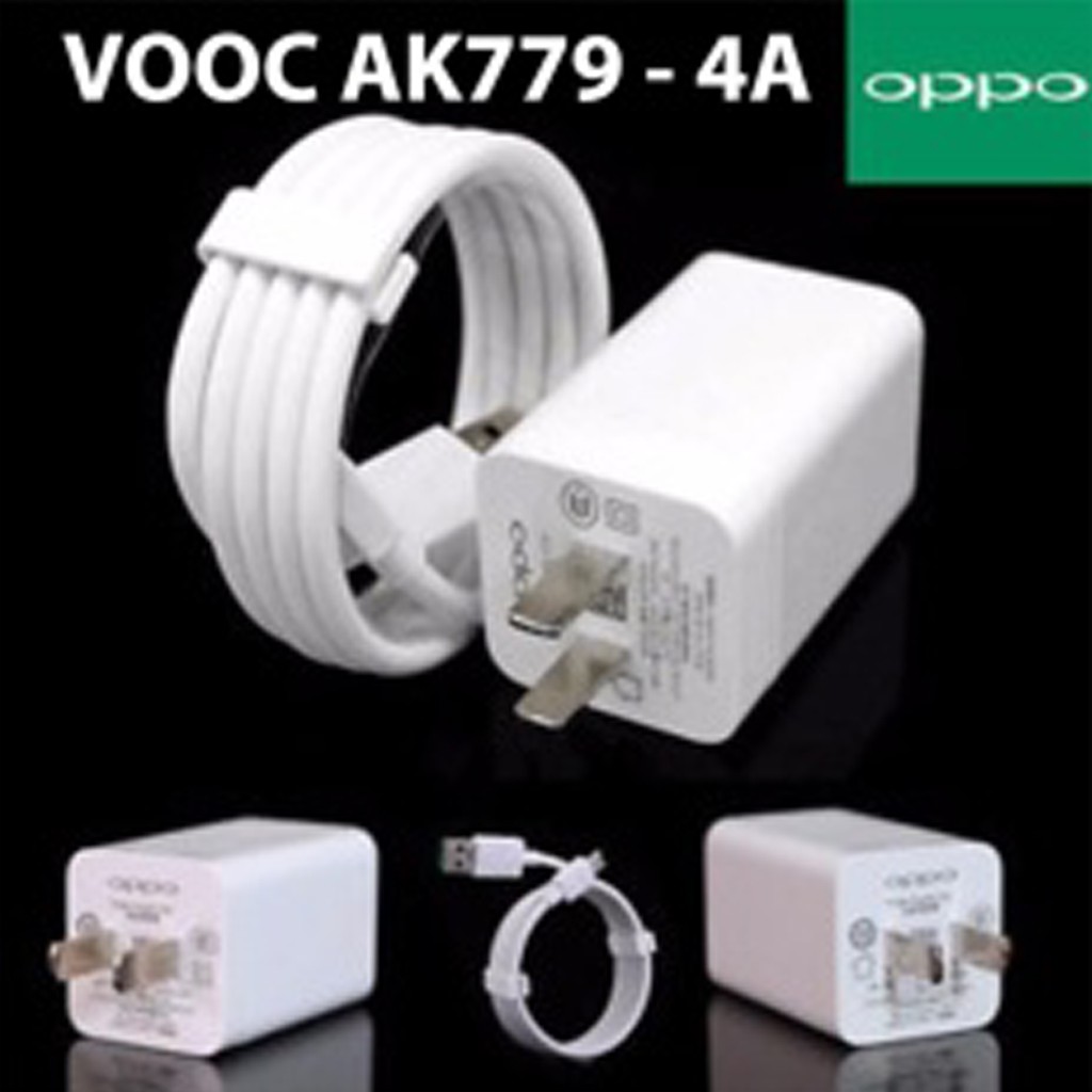 Bộ Sạc Nhanh VOOC OPPO AK779 - 4A 2017 (Trắng) - Hàng nhập khẩu