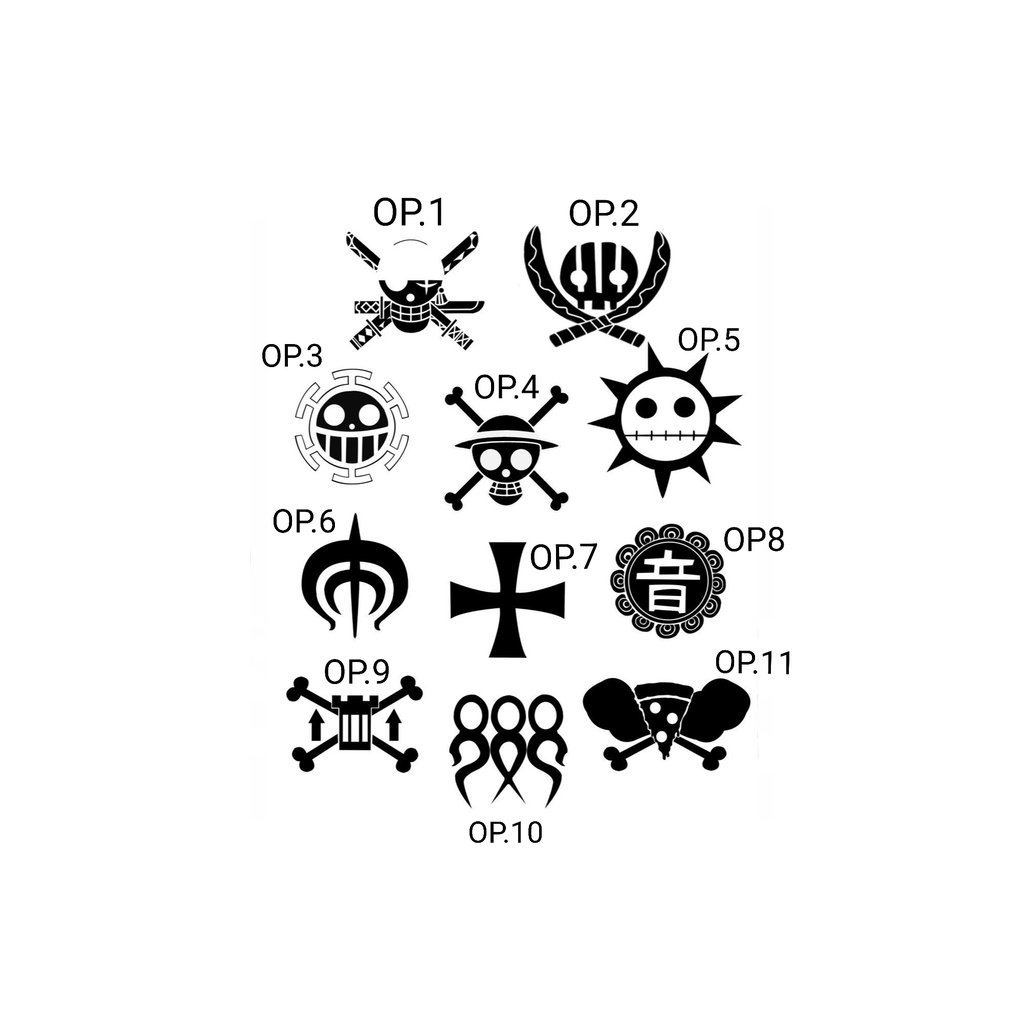 Hình Xăm Tạm Thời Chống Nước Hình Anime One Piece