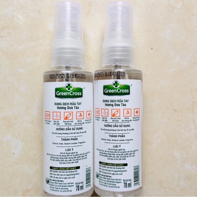 [Combo] 2 chai dung dịch xịt diệt khuẩn GreenCross 70ml - Hương dưa táo | BigBuy360 - bigbuy360.vn