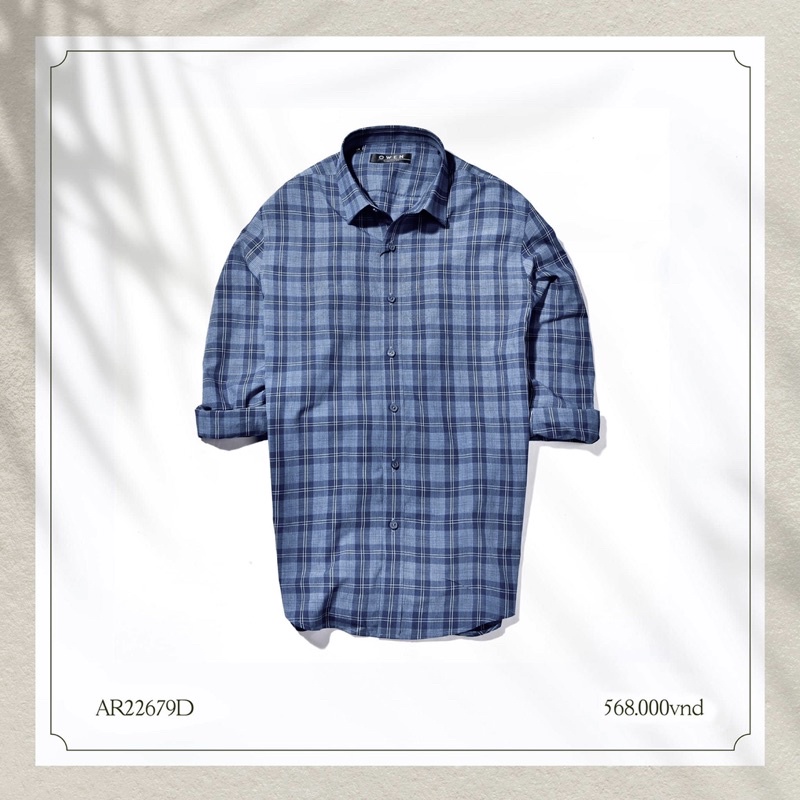 OWEN - Áo Sơ mi dài tay Owen Regularfit chất sợi tre kẻ ca rô xanh navy 22679 | BigBuy360 - bigbuy360.vn