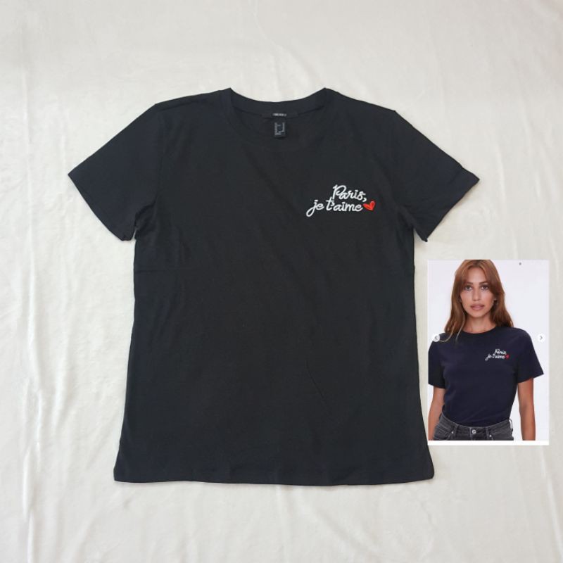 Áo thun F21  basic 100% cotton vnxk thêu chữ