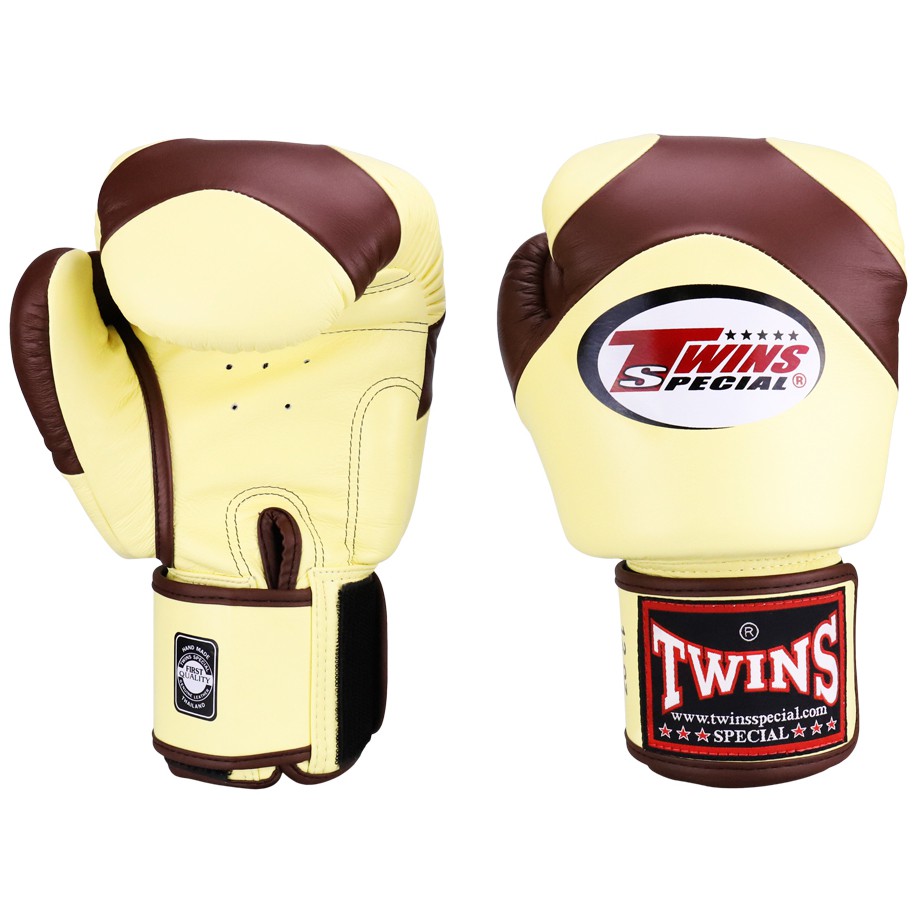 Găng tay Boxing Muay Thai Twins BGVL-13 X-Patterm - Vanila/Dark Brown