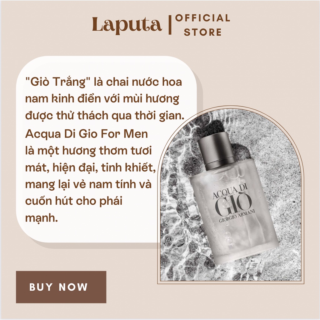 Nước hoa Nam Giorgio Armani Acqua Di Gio Pour Homme For Men, Giò Trắng, Mẫu thử 2ml,5ml,10ml