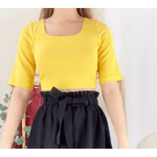 Áo Lami Top ENVY - A176, Áo croptop cổ vuông, tay ngắn siêu mát cho mùa hè thêm năng động.