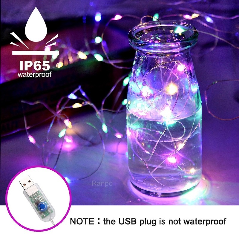 Dây Đèn LED Bằng Đồng Điều Khiển Từ Xa 8 Chế Độ Kèm Điều Khiển Từ Xa Dùng Trang Trí Nhà Cửa/ Tiệc Tùng DIY