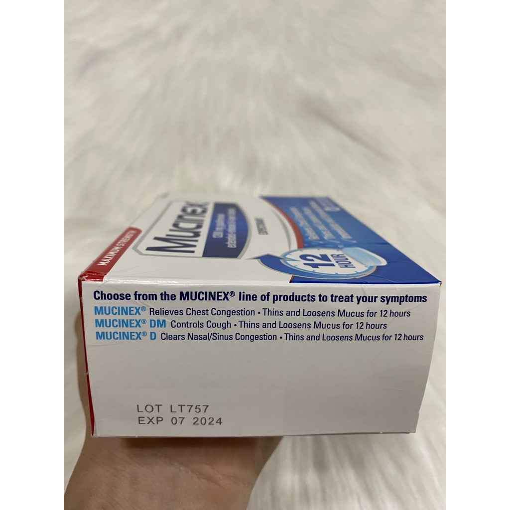 Viên uống Cắt Cơn Ho Có Đàm, Tức Ngực Mucinex Maximum Strength