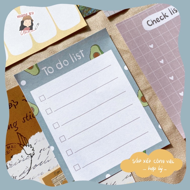 Set 10 tờ STICKY NOTE siêu tiện ích quản lý học tập, công việc, thời gian - MADE BY AHN thiết kế