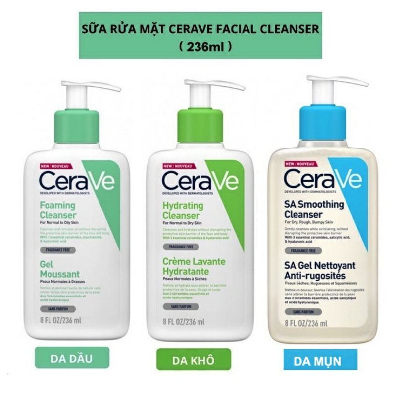 Sữa rửa mặt CERAVE dịu nhẹ cho mọi loại da,siêu khuyến mại