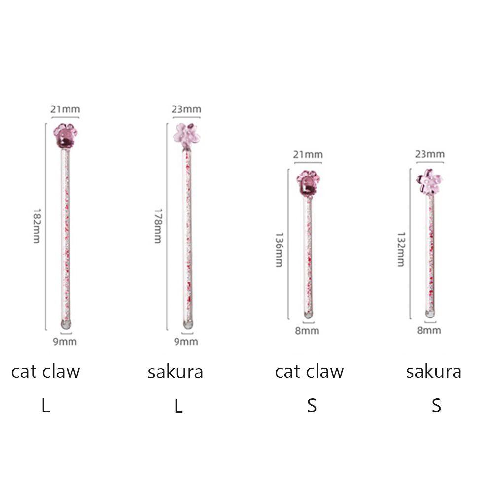 YIYU Muỗng Khuấy Cà Phê Hình Chân Mèo Bằng Thủy Tinh Màu Hồng Dễ Thương