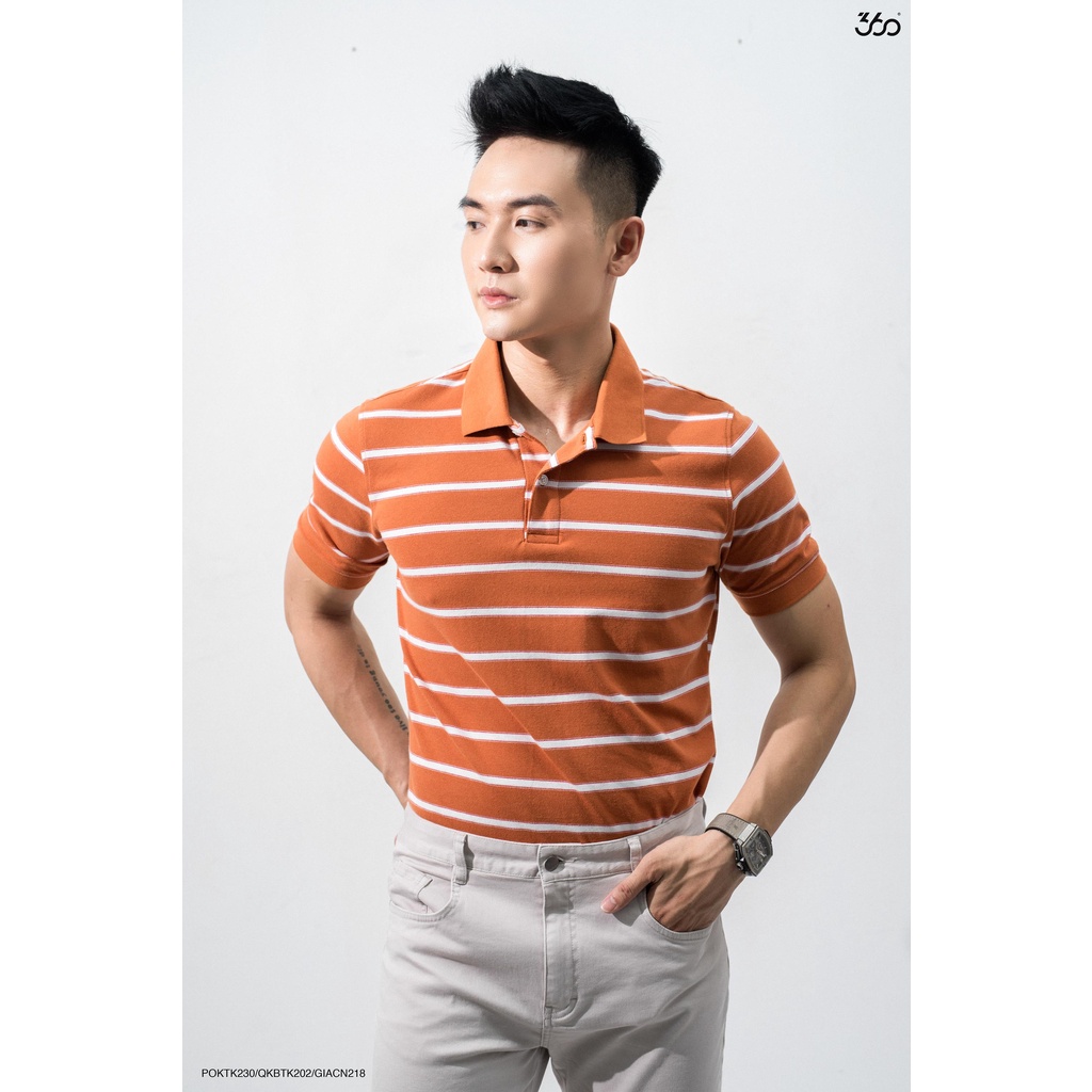 Áo polo nam kẻ ngang local brand 360 BOUTIQUE chất vải cao cấp - POKTK230