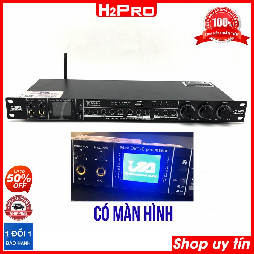 Vang cơ karaoke chống hú JA Fx-999S H2Pro Bluetooth-Optical-USB, chất âm cực hay (tặng cặp dây canon và dây quang)