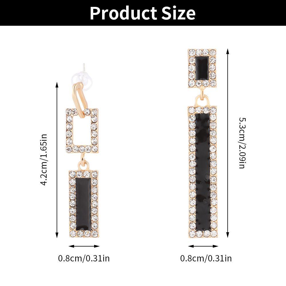 Bông Tai Hình Học Màu Đen Thời Trang Dành Cho Nữ|Bông Tai Dạng Vòng Tròn Thời Trang Cho Nữ