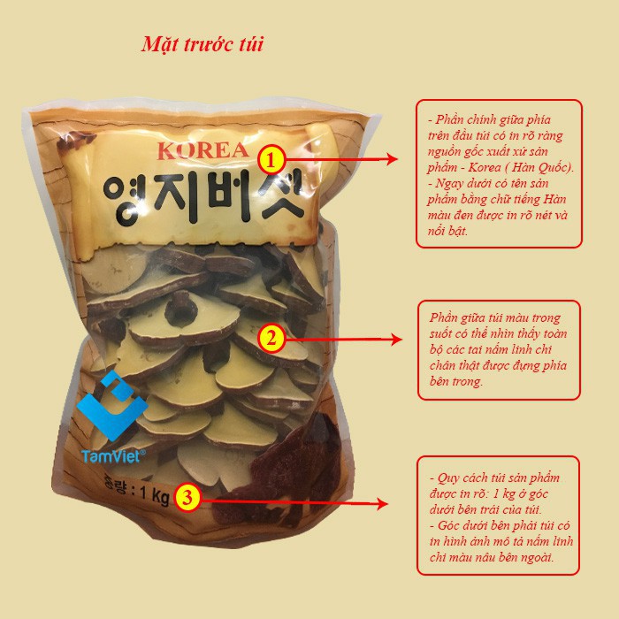 [Xách tay] Nấm linh chi bao tử Hàn Quốc, túi 1kg