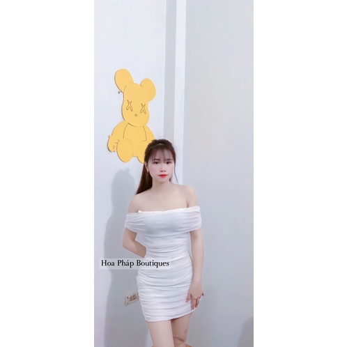 Váy trễ vai ôm body 2 màu siêu xinh