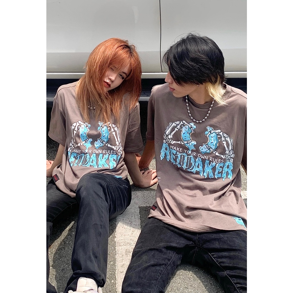 Áo Thun Oversize REMAKER Communion Tee Unisex Tay Lỡ - Nâu - Local Brand Chính Hãng