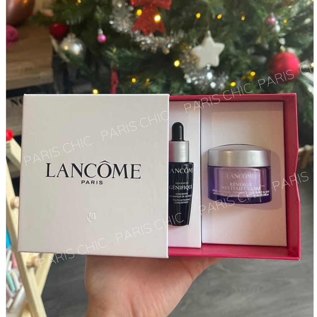Set tinh chất trẻ hoá da Lancome Advanced Génifique 10ml và kem ngày nâng cơ chống lão hóa 15ml
