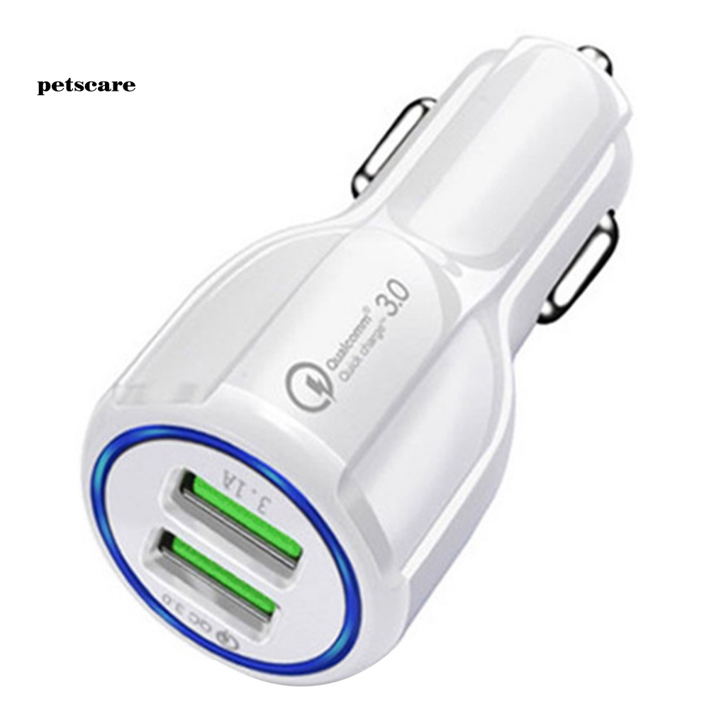 Cốc Sạc Nhanh QCA 2 Cổng USB Có Đèn Xanh Dương Cho Xe Hơi